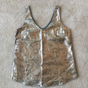 The Limited olive green and gold foil tank top